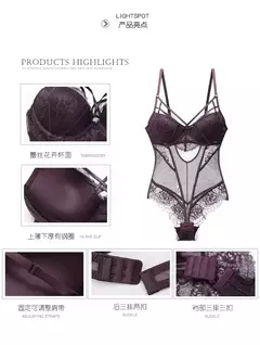 Imagem do Sutiã com cinta de renda, malha ultra fina, bodysuit magro respirável, roupa interior sexy, top bodyshaper bustier, macacão fashion