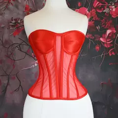 Feminino sexy multicolorido elegante moda personalidade net rosto espartilho emenda net espartilho cintura espartilho - comprar online