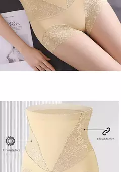 Cintura alta shapewear barriga controle calcinha renda emagrecimento roupa interior feminina cintura trainer corpo shaper roupa interior - Be Level