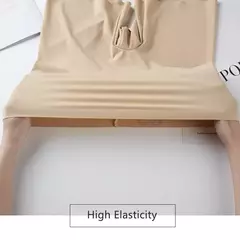 Novo verão gelo seda de cintura alta fina barriga compartimento leggings anti-luz calças de segurança verão feminino tamanho grande sem marcas na internet