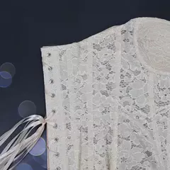 Imagem do Espartilho feminino elástico livre algodão renda espartilho delicado e elegante mostrar estilo macio espartilho topo mulher