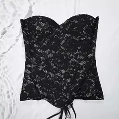 Espartilho feminino elástico livre algodão renda espartilho delicado e elegante mostrar estilo macio espartilho topo mulher - comprar online