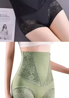 Cintura alta shapewear barriga controle calcinha renda emagrecimento roupa interior feminina cintura trainer corpo shaper roupa interior na internet