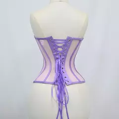 Imagem do Feminino sexy multicolorido elegante moda personalidade net rosto espartilho emenda net espartilho cintura espartilho