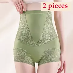 Cintura alta shapewear barriga controle calcinha renda emagrecimento roupa interior feminina cintura trainer corpo shaper roupa interior