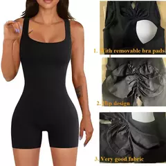 Bodysuit shapewear feminino corpo inteiro shaper macacão yoga apertado emagrecimento bodysuit com sutiãs