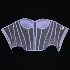 Feminino sexy multicolorido elegante moda personalidade net rosto espartilho emenda net espartilho cintura espartilho na internet