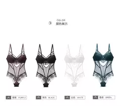 Sutiã com cinta de renda, malha ultra fina, bodysuit magro respirável, roupa interior sexy, top bodyshaper bustier, macacão fashion - comprar online