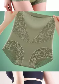 Cintura alta shapewear barriga controle calcinha renda emagrecimento roupa interior feminina cintura trainer corpo shaper roupa interior - comprar online