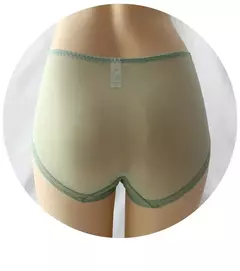 Calcinha de renda transparente feminina tamanhos grandes com cintura alta verão sexy malha oco para fora cuecas femininas plus size na internet
