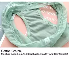 Calcinha de renda transparente feminina tamanhos grandes com cintura alta verão sexy malha oco para fora cuecas femininas plus size