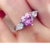 Anel de moissanite de coração rosa de luxo - comprar online
