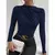 Camisetas femininas outono simples liso manga comprida