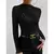 Camisetas femininas outono simples liso manga comprida