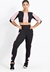 Cropped e Calça Legging Preto Detalhe Rosê Conjunto Fitness | REF: LX150 - BellaVest