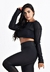 Top Cropped Manga Longa de Tela Dry Fit Preto Fitness | REF: CCRPA9 - BellaVest