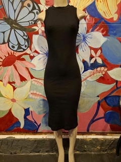 Vestido canelado ribana midi Regata