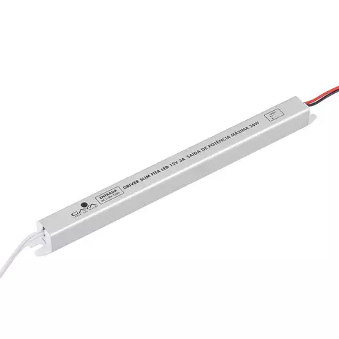 Driver Slim Fita Led 3 Amperes Retangular Aluminio - Gaya