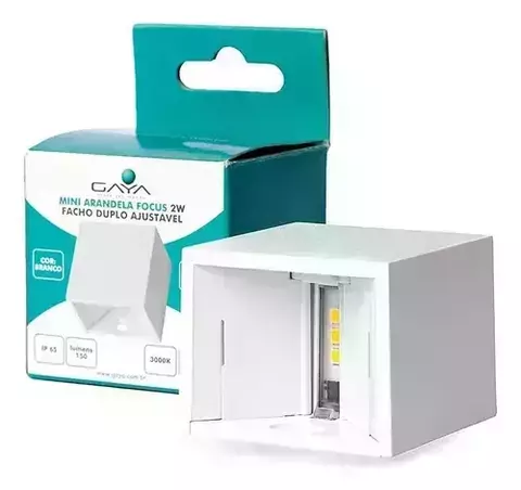Mini Arandela Ajustável Focus Gaya 2w 3000k Facho Duplo Branco