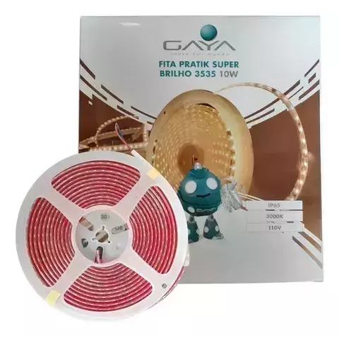 FITA PRATIK SUPER BRILHO 3535 10W 3000K 110V 5MT + ACESS 1000 L/M IP65