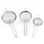 Kit Peneira Grandes Coador Em Aço Inox 3 Tamanhos PMG Para Cozinha