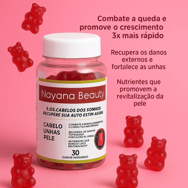 Gomas vitamínicas Nayana Beauty em detalhe