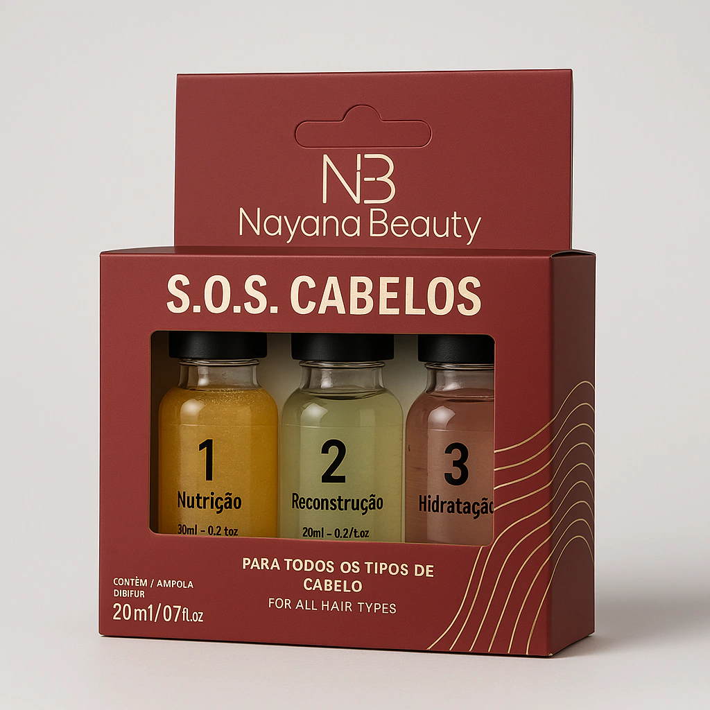 Ampola S.O.S Capilar Nayana Beauty para hidratação, nutrição e reconstrução