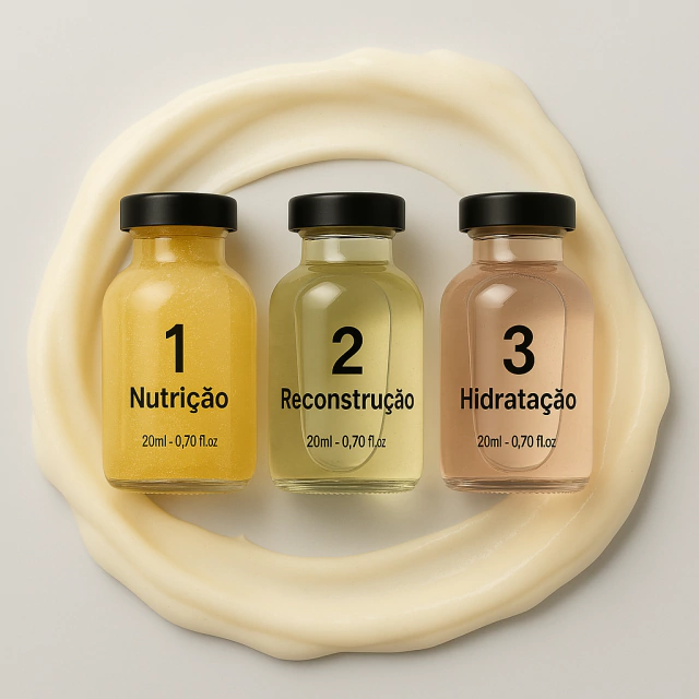 Aplicação de ampola S.O.S Capilar nos cabelos