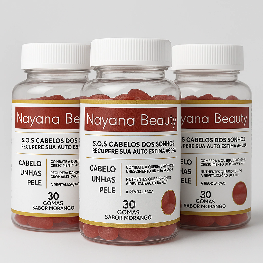 Kit com 3 frascos de Gummy Nayana Beauty