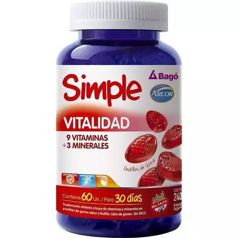 Simple Suplemento Dietario Vitalidad (60 Pastillas De Goma)