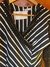 Vestido Midi Listrado Preto e Branco com Mangas de Renda e Pedraria Bordada TAM G – Estilo e Sofisticação para Cada Ocasião - Garimpo Urbano