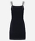 Vestido Curto em Ribana com Alça Dupla e Brilhosa Preto - loja online