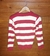 Suéter Feminino Listrado Vermelho e Branco – Gola V Canelada e Manga Longa - comprar online
