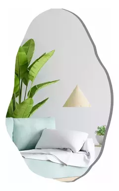 Espelho Orgânico Decorativo 70x50 Com Led Oculto - Top Espelhos