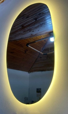 Espelho Orgânico Decorativo 75x45 Personalizado Led Oculto