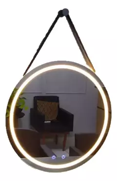 Espelho Com Led Redondo 50cm Com Alça Touch Screen - loja online