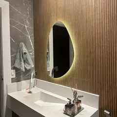 Espelho Orgânico Decorativo 42x60 Iluminado Com Led Oculto na internet