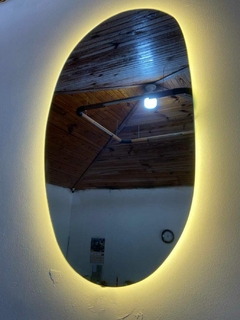 Espelho Orgânico Decorativo 75x45 Personalizado Led Oculto