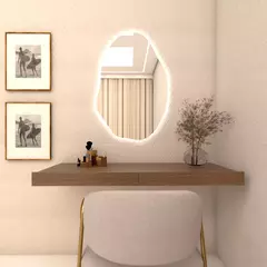 Espelho Orgânico Decorativo 70x50 Com Led Oculto - comprar online