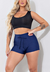Short Liso Com Cadarço Fake Azul Marinho REF: LX226 - Oliva Corpo e Estilo
