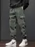 Calça casual de cintura elastano masculino, harém, corrida, longo, elástico,