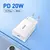 Baseus 20w carga rápida qc 3.0 pd usb tipo c carregador de carregamento rápido na internet