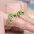 Mini anel de sapo de árvore verde, anéis abertos para mulheres e homens, metal - loja online
