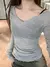 Mulheres manga longa t camisa fina perspectiva verão sólido magro camisas casu - VOLPE SHOPP