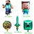 Minecraft balões pixel conjunto de talheres tema festa de aniversário decoração copo prato guardanapo bolo toalha de mesa festa crianças chá de bebê - VOLPE SHOPP