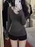 Mulheres manga longa t camisa fina perspectiva verão sólido magro camisas casu