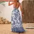 Vestido de alça havaiana para mulheres avançado com decote em v traseiro moda na internet
