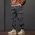 Calça casual de cintura elastano masculino, harém, corrida, longo, elástico, na internet