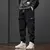 Calça casual de cintura elastano masculino, harém, corrida, longo, elástico,
