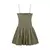 Imagem do Trza-mini vestido feminino de popeline com nervuras, gola reta, alças finas, ve